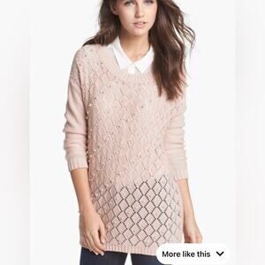 Nordstrom BELLATRIX Embellished Crochet Sweater
